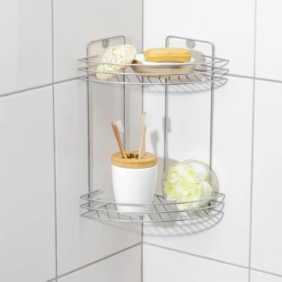 Купить Полка угловая 2х-ярусная хром 19*19*30см 65-02 238541