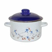 Купить Кастрюля эмалиров. "Гуси" белосн. 4 л (1/4) "Стальэмаль"  6RD201M