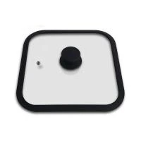 Купить Крышка стеклянная "QUADRATO" 26*26 см, силикон. ободок, паровыпуск (1/12) "MALLONY"