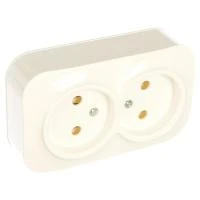 Купить Розетка IONICH ОУ 2 местная 16А б/з керамика белая 1417