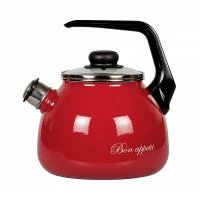 Купить Чайник эмалиров. со свистком "BON APPETIT" вишнев. 3 л (1/4) "Стальэмаль"  1RC12