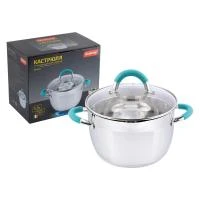 Купить Кастрюля нержав. "BRAVO" 3,9 л стекл. крышка, 20*12,5 см (1/6) "MALLONY"