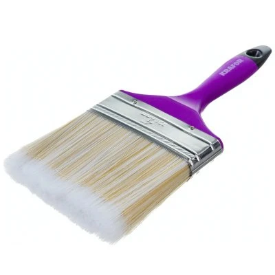 Купить Кисть плоская KRAFOR Евро №4 нат. щетина дер. ручка 100мм