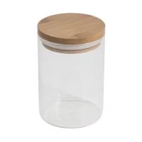 Купить Банка для сыпучих продуктов "BAMBU" 0,6 л стекло, крышка бамбук (1/24) "MALLONY"