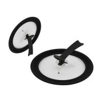 Купить Крышка стеклянная универс. "VETRO-SPECIAL" 24/26/28 см, ручка G-TYPE, силик. ободок (1/8) "MALLONY"