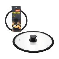 Купить Крышка стеклянная "CAPPELLO-C" 24 см, силикон. ободок, паровыпуск (1/8) "MALLONY"