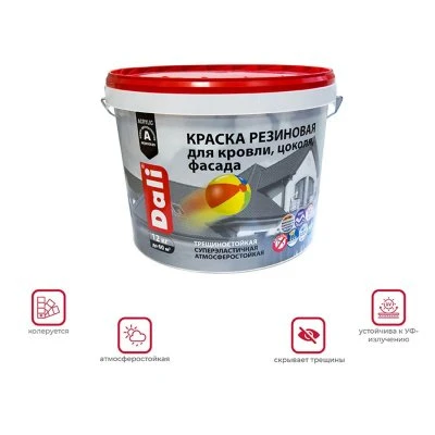 Купить Краска резиновая черная 12кг Dali 205536