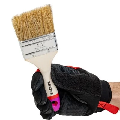 Купить Кисть плоская KRAFOR Евро №2,5 нат. щетина дер. ручка 63мм  49214