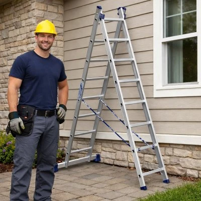 Купить Лестница-стремянка 2 секции по  9 ступеней (1) "Алюмет"