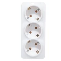 Купить Розетка IONICH ОУ 3 местная 16А с/з керамика белая 1420