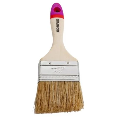 Купить Кисть плоская KRAFOR Евро №2,5 нат. щетина дер. ручка 63мм  49214