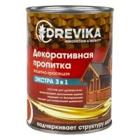 Пропитка декоративная "Экстра 3 в 1" красное дерево 0,8 л (1/8) "DREVIKA"