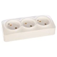 Купить Розетка IONICH ОУ 3 местная 16А б/з керамика белая 1445