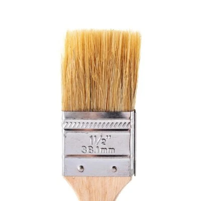 Купить Кисть плоская КЕДР №1,5 натур. щетина дерев. ручка 38мм 006-3815