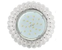 Купить Светильник встроенный Ecola GX53-H4 5341 Круг с хрустал Матовый/Хром 56х120