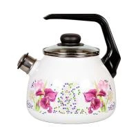 Купить Чайник эмалиров. со свистком "Мозаика" белосн.  3 л (1/4) "Стальэмаль"  4с209я