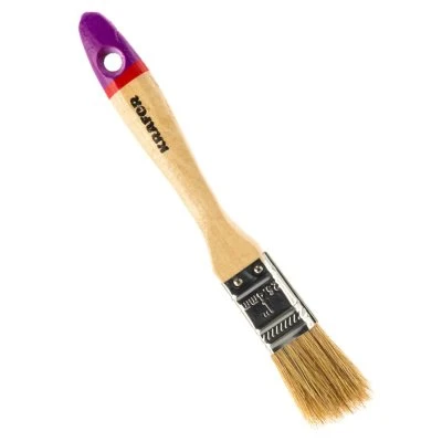 Купить Кисть плоская KRAFOR Евро №1 нат. щетина дер. ручка 25мм 49211