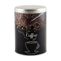 Купить Банка метал. круглая 0,9 л с крышкой "Кофе" (1/6/24) "MALLONY"