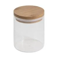 Купить Банка для сыпучих продуктов "BAMBU" 0,45 л стекло, крышка бамбук (1/24) "MALLONY"