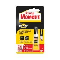 Универсальный секундный клей Супер МОМЕНТ  3г шоу бокс  13080
