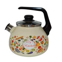 Купить Чайник эмалиров. со свистком "Моя кухня" слон. кость 3 л (1/4) "Стальэмаль"  4с209я