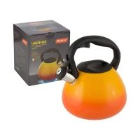 Купить Чайник нержав. 2,7 л со свистком "FANTASIA" (оранжевый) (1/12) "MALLONY"