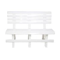 Купить Скамейка со спинкой пласт. 120*53*80 см (белый) (1/6) "Стандарт пластик"