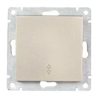 Купить Выключатель UNIVersal Афина СУ 1 клавишный проходной шампань А0025