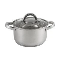 Купить Кастрюля нержав. "MEDIANO" 2,6 л стекл. крышка, 18*10,5 см (1/8) "MALLONY"
