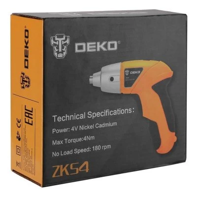 Купить Отвертка аккумуляторная ZKS4 с битами 10 шт. (1) "DEKO" 063-4113