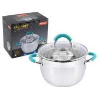 Купить Кастрюля нержав. "BRAVO" 5,1 л стекл. крышка, 22*13,5 см (1/6) "MALLONY"