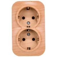 Купить Розетка IONICH ОУ 2 гнезда 16А с/з сосна 1439