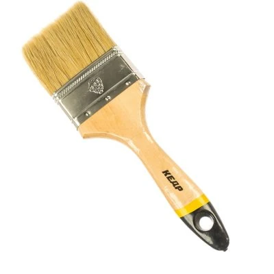 Купить Кисть плоская KRAFOR Евро №0,75 нат. щетина дер. ручка 20мм 49210