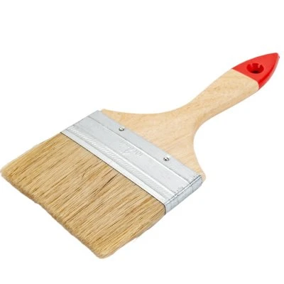 Купить Кисть плоская КЕДР №4 натур. щетина дерев. ручка 100мм 23409