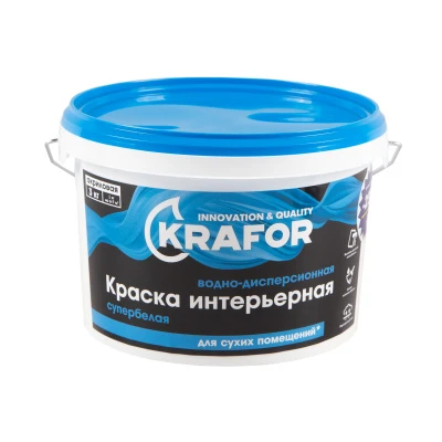 Краска В/Д Интерьерная Супербелая 3кг Крафор 26959