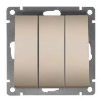 Купить Выключатель UNIVersal Афина СУ 3 клавишный шампань А0043