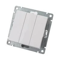 Купить Выключатель UNIVersal Афина СУ 3 клавишный белый А0043