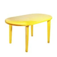Купить Стол пласт. овальный 140*80*71 см (желтый) (1) "Стандарт пластик"