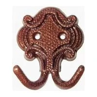 Купить Крючок №4 2-х рожк. антик медь