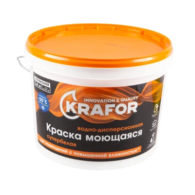 Краска В/Д Латекс Интер. Моющаяся Супербелая 14кг Крафор 26958