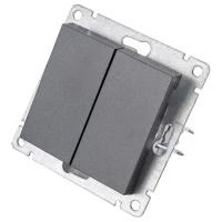 Купить Выключатель UNIVersal Афина СУ 2 клавишный графит А0023