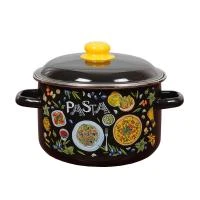 Купить Кастрюля эмалиров. "PASTA" черная 5,5 л (1/4) "Стальэмаль"  1RD221M