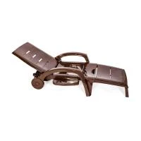 Купить Шезлонг пласт. складной на колесах 186*76,5*89 см (шоколад) (1) "Стандарт пластик"