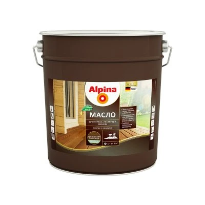 Масло для террас, лестниц, мебели бразильский палисандр 9 л (1) "ALPINA"