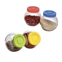Купить Банки для сыпучих продуктов 4 шт. х 0,15 л "VASO" стекло, пластик. крышки (1/12) "MALLONY"