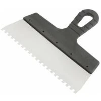 Купить Шпатель Фасадный зубчатый КЕДР нерж сталь, пласт. ручка 250мм зуб 6х6мм  51317