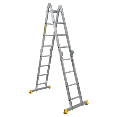Купить Лестница-Трансформер шарнирная Alumet Т445 алюм. 2х4 + 2х5 ступеней  2,54-5,23м 24916