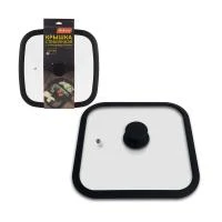 Купить Крышка стеклянная "QUADRATO" 28*28 см, силикон. ободок, паровыпуск (1/8) "MALLONY"