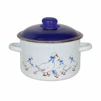 Купить Кастрюля эмалиров. "Гуси" белосн. 5,5 л (1/4) "Стальэмаль"  6RD221M