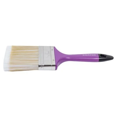 Купить Кисть плоская KRAFOR №3 искуств щетина пласт. ручка 75мм 49202